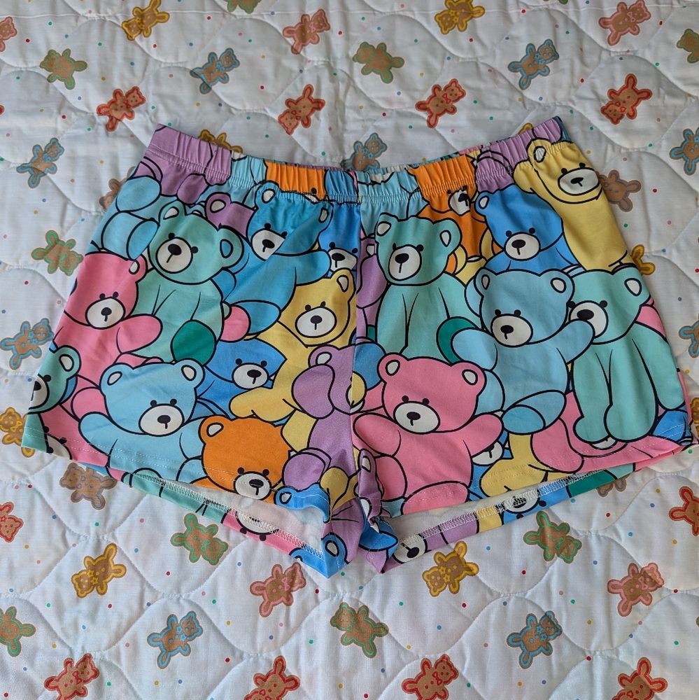 Teddy Bear Shorts / Bear Lounge Shorts / Teddy Bear Pajama Shorts - Picture 2 of 7